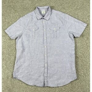 Murano Baird McNutt Linen Shirt‎ Mens Extra Large Purple Slim Fit Lightweight XL